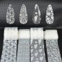 White Lace Flower Design Nail Foil Transfer Stickers For Nail Art Decoration Nail Foil Transfer Decals Nail Art Supplies For Women And Girls Easter