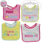 Mother's Choice Dribble Bibs 4 Pack - Pink