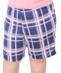 Ladies Check Pj Shorts - 6XL Blu pnk