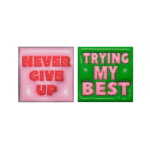 Amazon Square Sensory Textured Stickers Pack Of 2 - Never Give Up Trying My Best