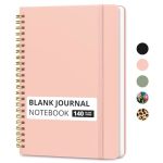 Taja Blank Spiral Journal Notebook For Women & Men 140 Pages Sketch Book Plain Notebook For Drawing & Sketching Journals For Cre
