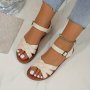 Women's Casual Flat Sandals - Comfortable Open Toe With Ankle Strap Lightweight Summer Shoes For Indoor & Outdoor Wear