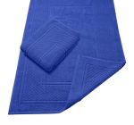 Avalon Towels Blue Bath Mat - 100% Cotton Set Of 2 Absorbent Bathmat - Bathroom Mats Quick Dry Bath Mats For Bathrooms 22X34 Inc