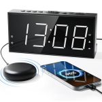 Loud Alarm Clock With Bed Shaker For Heavy Sleeper Dual Vibrating Alarm Clock With USB Charger For Hard Of Hearing deaf 7.5" La