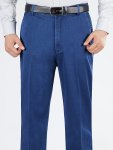 Men's Solid Denim Barrel Pants With Pockets Causal Cotton Blend Jeans For Summer Outdoor Activities