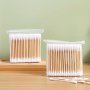 100/500/1000PCS Double-headed Cotton Swabs Household Round Disposable Ear Cleaning Cotton Swabs Makeup Wooden Stick Cotton Buds Multi-functional Beauty Tools Makeup Tools Cleaning Tools