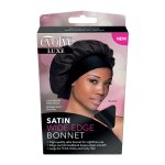 Wide Edge Satin Bonnet - Black