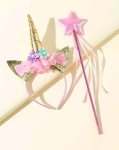 Gold Unicorn Headband And Wand