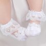 1 Pair Of Lace Princess Baby Girls Card Silk Crystal Socks