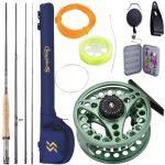 Sougayilang Fly Fishing Rod And Reel Combo - 5 6 Weight 9FT Graphite Rod Die Cast Aluminum Reel Carrying Case Fly Box & Fishing