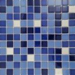 Glazed Porcelain Mosaic Tiles Glow In The Dark Liquid Blue
