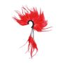 Black Feather Fan Ear Cuff - Red Left Ear