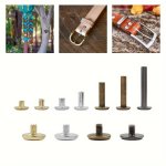 10PCS M4 Leather Craft Chicago Screws Solid Round Head Nail Studs Rivets Bolt For Luggage Clothes Bag Strap Shoes Belt Decoratio