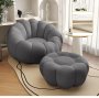 Asher Pumpkin Sofa And Ottoman Grey