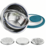 Homgem 4-1 Stainless Steel Colander With Mixing Bowl Set - Blue