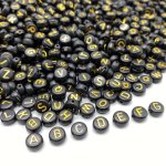 100PCS Black Golden Letter Beads For Jewelry Making Diy Fashion Bracelet Necklace Key Phone Chain Handmade Craft Supplies