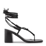 Black Mid Heel Tie Heels