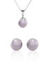 DESTINY Pearl Earring & Necklace Set With Swarovski Pearls Lavender