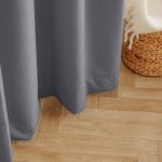 Chevron Ultra Blockout Taped Unlined Curtain Charcoal - Longer Length 270CM W X 250CM L