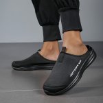 Men's Solid Color Breathable Hollow Out Slippers Comfy Non Slip Casual Durable Slides Men's Footwear
