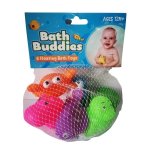 Bata Bath Buddies - 6 X Floating And Squeaking Bath Toys - Assorted Colors