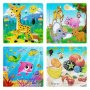 20PCS Wooden Puzzle Piece - 14.71CM Cartoon Animal Vehicle Alphabet & Number Designs - Educational Brain Booster For Young Youngsters - Ideal Present For