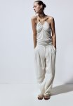 Linen-blend Tailored Trousers - Cream