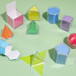 8-PIECE Acrylic Geometric Shape Models - 3D To 2D Transformation Learning Set For Area Observation Durable Science Education Too