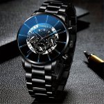 2PCS SET Sports Fashion Men's Round Dial Quartz Watch & Woven Bracelet Father's Day Gift For Dad Valentine's Day Ramadan Graduat