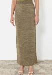 Midi Glitter Skirt - Khaki