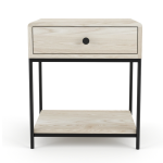 Leah Side Pedestal With Drawer - Ash Wood