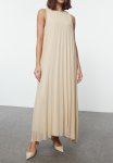 Pleated Dress - Beige
