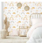 Sunshine And Rainbows Wallpaper - 1.2M Wide X 3M High Non-adhesive Requires Wallpaper Glue