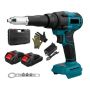 Compact Cordless Rivet Gun With Carry Case Protective Gloves & Batteries