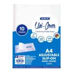 Marlin Uni-cover A4 Heavy Duty Adjustable Slip-on Book Covers Clear 10S