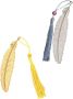2PCS Metal Tassel Plume Bookmarks And Iron Page Folders For Reading Study