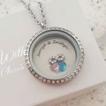 SET7 - Personalized Names Birthstones & Infinity Floating Locket Necklace