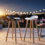 Plastic Kitchen Counter Height Elegant Bar Stool - White
