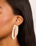 Goldair Gold Double Thick Statement Hoop Earrings