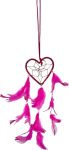 Fikimos Dream Catchers Wall Decor Handmade Feather Bedroom Home Car Decor Nursery Room Hanging Decoration 3" Dark Pink Heart