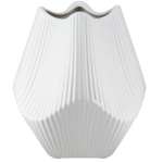 Vase Lamellen Ceramics White 18CM