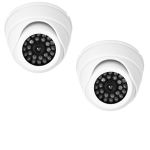 2PIECE Dummy Camera LED Light Simulation Camera Security Monitor