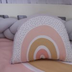 Shaped Pillow Girly Pink Dotty Rainbow Set