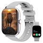 Compatible With Android & Ios Silver Square Smartwatch 1.83 For Men Sports