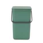 Brabantia Sort & Go Waste Bin 25 Litre - Fir Green Light Grey Grey Jade Green - Jade Green