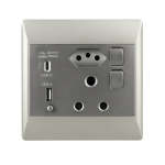 Modern 16 Amp Multi-socket Wall Plug With Usb-c And Usb-a