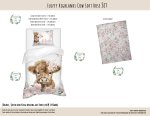 Kids Duvet Set Fluffy Highland Cow Soft Rose