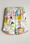 Patterned Sweatshirt Shorts - Multi
