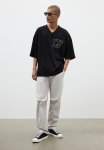 Regular Fit Nylon Trousers - Light Grey