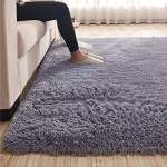 Smte Fluffy Shaggy Rug carpet Dark Grey With Keychain
